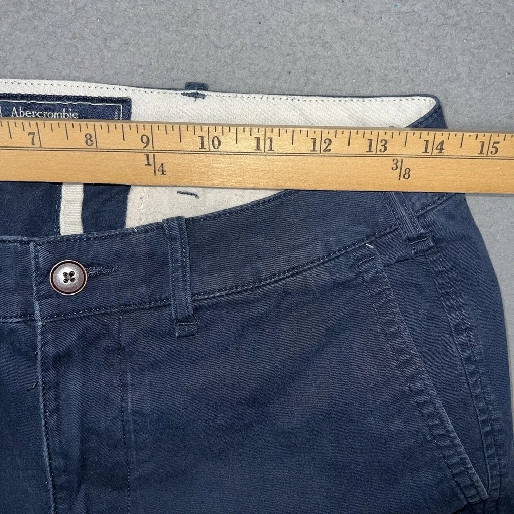 Abercrombie & Fitch Shorts Men's 30 x 6 Blue Chino Stretch Pockets Casual Preppy